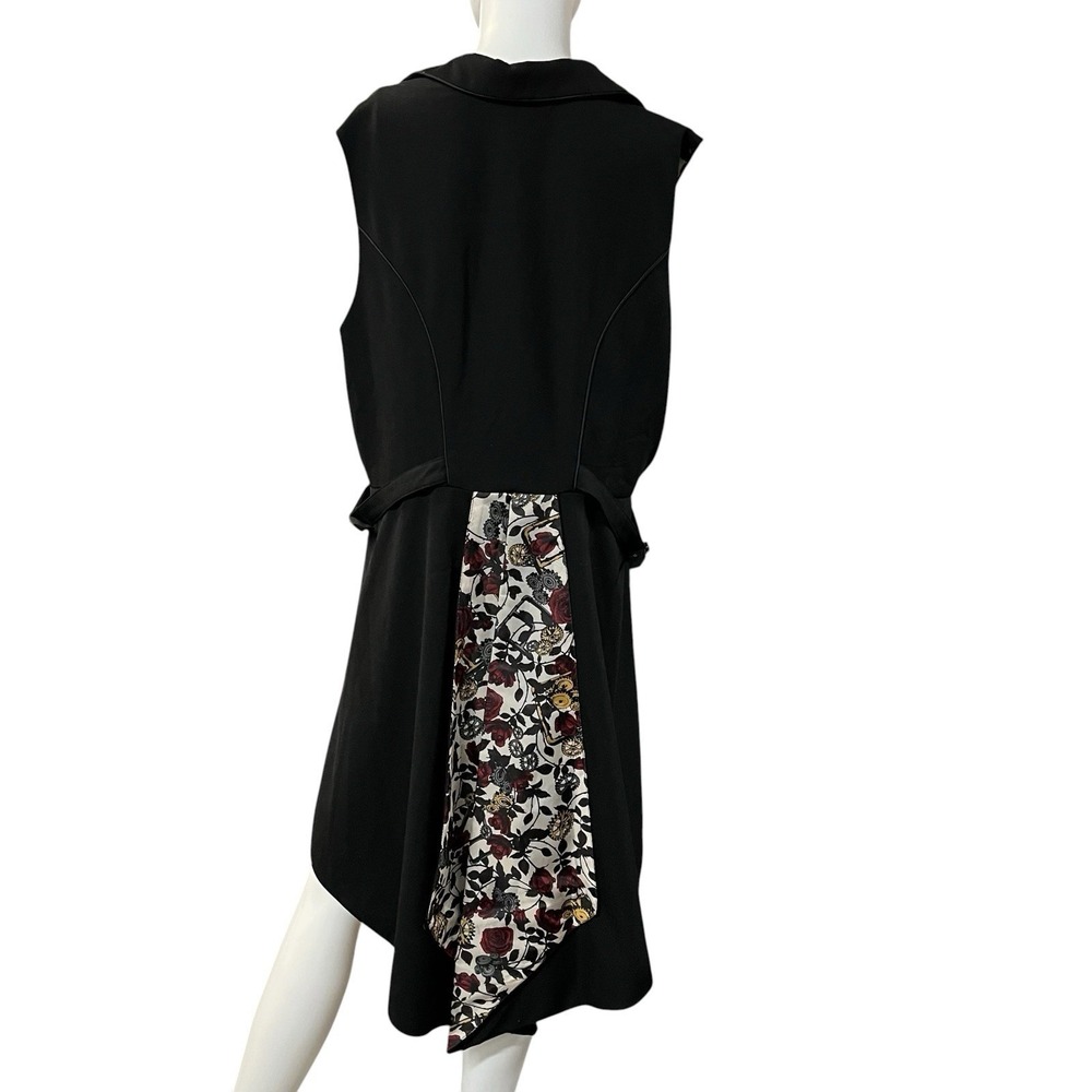 Hot Topic Vest Waistcoat Black Snap Front Split Back 2X Steampunk Goth Grunge